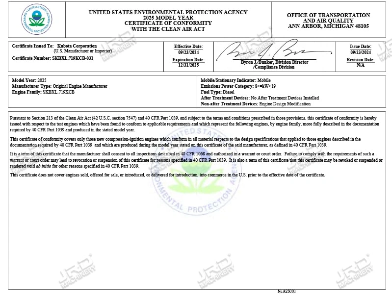 D722 E4B CBH 1 2025MY EPA