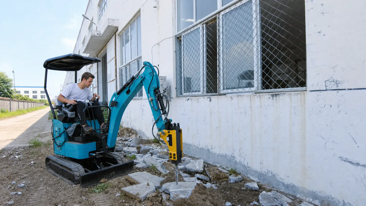 Mini Excavator 22 Series &mdash; Demolition Work at Construction Site